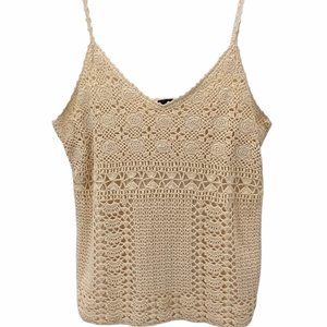 $3/20 J.CREW CROCHETED OFF-WHITE SLEEVELESS TANK TOP L